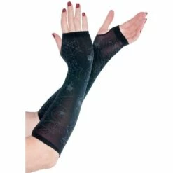 Black Spider Web Arm Warmers