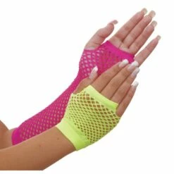 Neon Fishnet Gloves