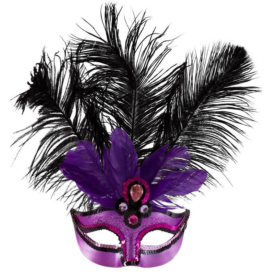 AMSCAN Purple Temptation Feather Masquerade Mask 3 AMSCAN Purple Temptation Feather Masquerade Mask