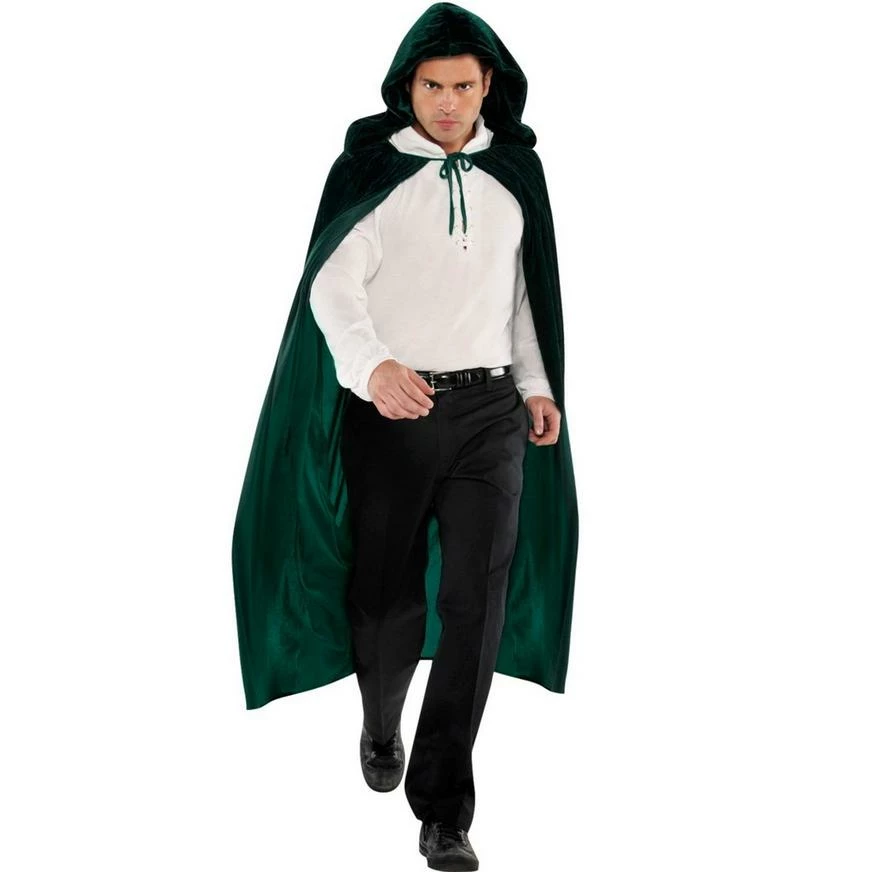 Adult Forest Green Hooded Cape 3 Adult Forest Green Hooded Cape