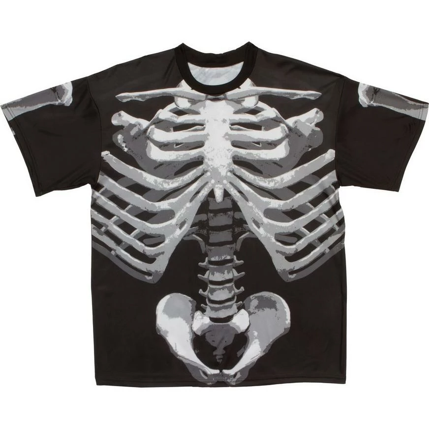 Adult Black & Bone T-Shirt - Skeleton 4 Adult Black & Bone T-Shirt - Skeleton - Image 2