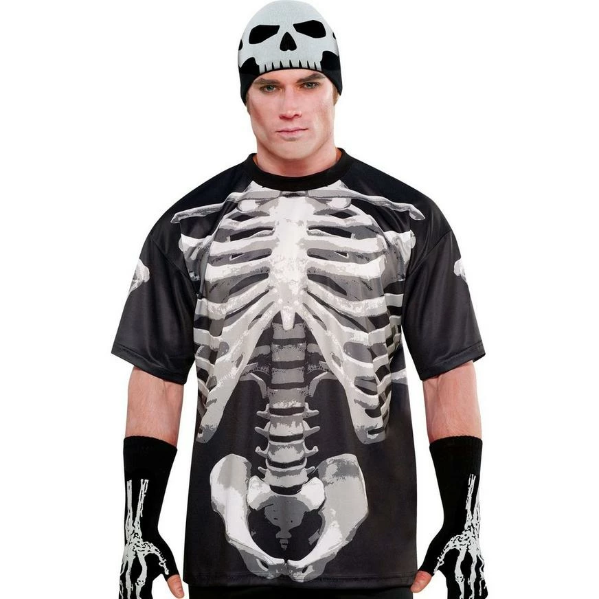 Adult Black & Bone T-Shirt - Skeleton 5 Adult Black & Bone T-Shirt - Skeleton - Image 3