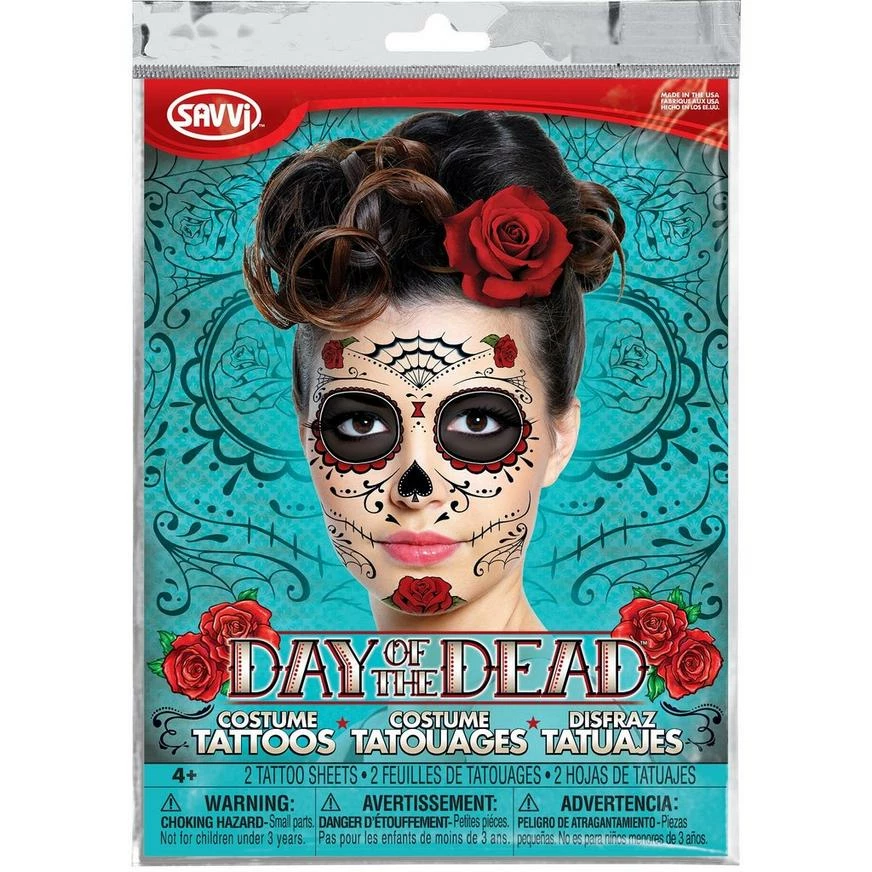Sugar Skull Face Tattoos 2 Sheets 3 Sugar Skull Face Tattoos 2 Sheets