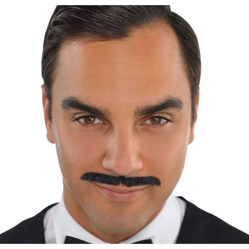 Roaring '20s Black Pencil Moustache 3 Roaring '20s Black Pencil Moustache
