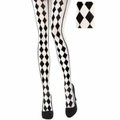 Black & White Harlequin Tights