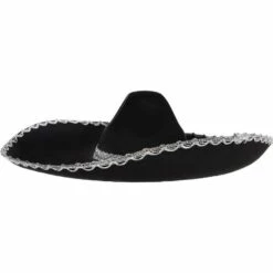 Silver Trim Black Sombrero