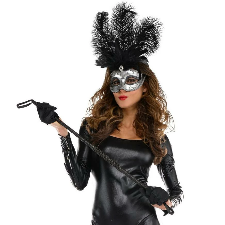 Silver Feather Dominance Masquerade Mask 4 Silver Feather Dominance Masquerade Mask - Image 2