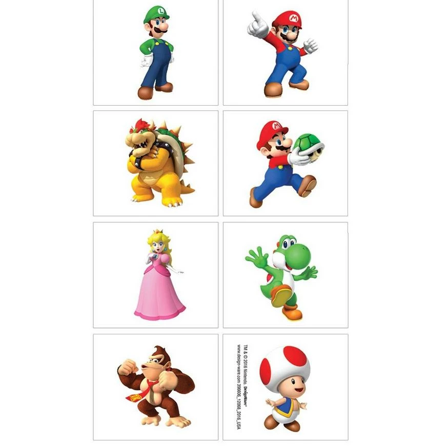 Super Mario Tattoos 1 Sheet 3 Super Mario Tattoos 1 Sheet