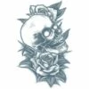 Black & Gray-Style Skull & Roses Temporary Tattoo, 4in X 10in 1 Black & Gray-Style Skull & Roses Temporary Tattoo, 4in X 10in -Cosplay Store 2024 694296