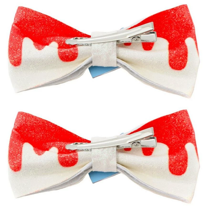 Glitter Bloody Knife Bow Hair Clips 2ct 4 Glitter Bloody Knife Bow Hair Clips 2ct - Image 2
