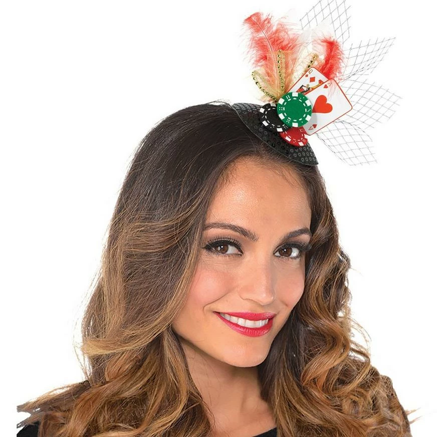 Clip-On Roll The Dice Casino Fascinator Hat 3 Clip-On Roll The Dice Casino Fascinator Hat