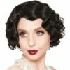 Black Finger Wave Flapper Wig