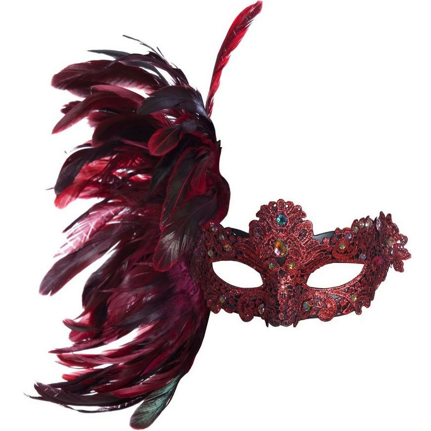 Scarlet Venetian Masquerade Mask 3 Scarlet Venetian Masquerade Mask