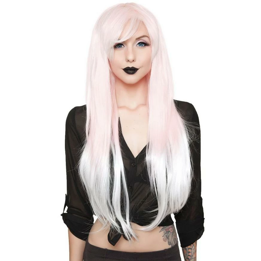 Pink To White Ombre Wig 3 Pink To White Ombre Wig