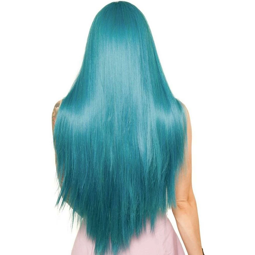 Yaki Lace Front Straight Turquoise Wig 4 Yaki Lace Front Straight Turquoise Wig - Image 2