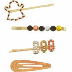 Halloween Boo Bobby Pin & Hair Clip Set, 4pc