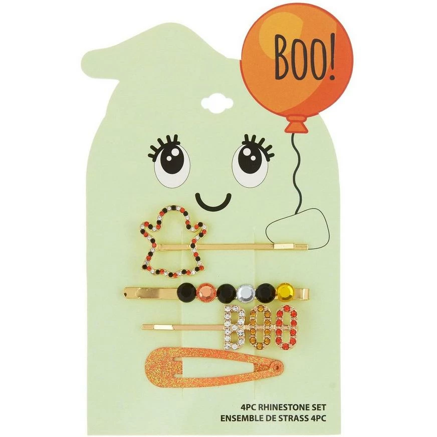 Halloween Boo Bobby Pin & Hair Clip Set, 4pc 4 Halloween Boo Bobby Pin & Hair Clip Set, 4pc - Image 2