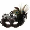 Black Sequin & Peacock Feather Masquerade Mask -Cosplay Store 2024 920281