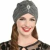 AMSCAN Gray & Silver 20s Fancy Turban With Gemstone -Cosplay Store 2024 921488