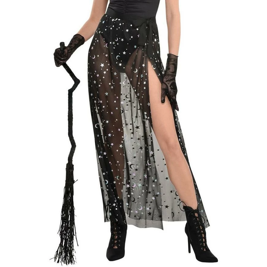 AMSCAN Black Sheer Celestial Skirt For Adults 3 AMSCAN Black Sheer Celestial Skirt For Adults