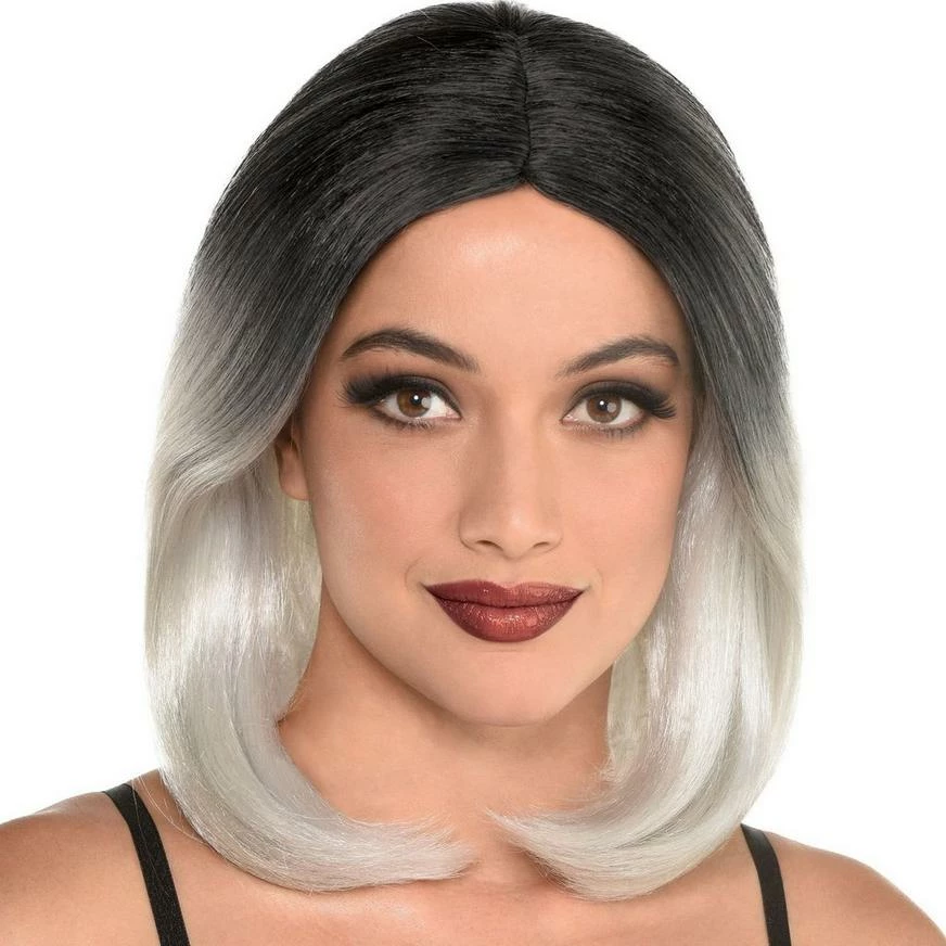 AMSCAN White Gray Ombre Wig 3 AMSCAN White Gray Ombre Wig