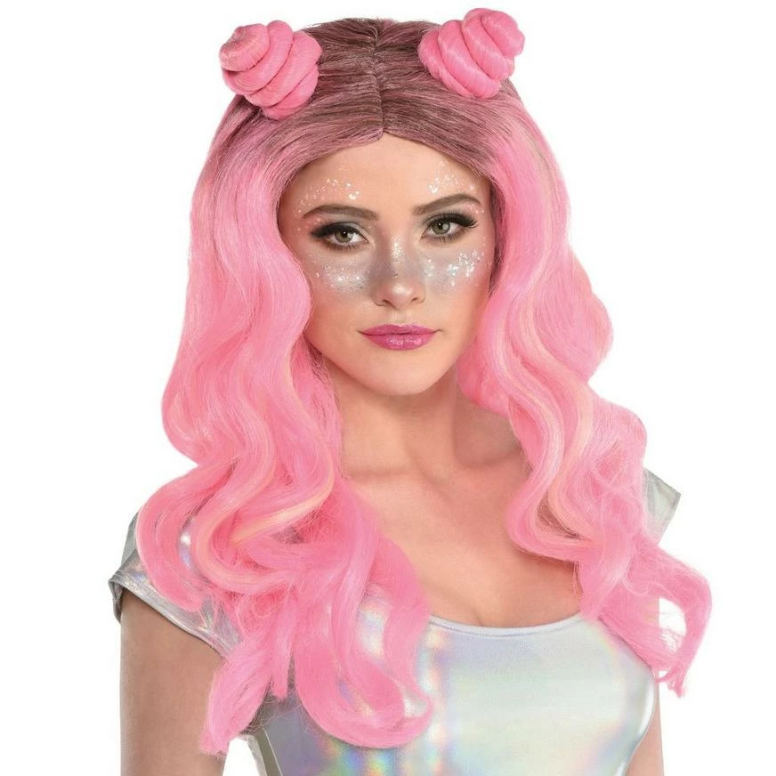 AMSCAN Pink Space Buns Wig 3 AMSCAN Pink Space Buns Wig