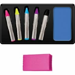 Black Light Neon Skull Makeup Set, 7pc