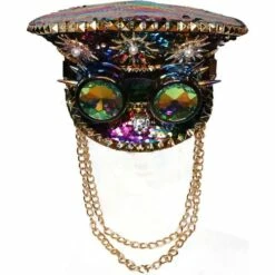 Rainbow Steampunk Captain Hat