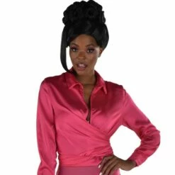 AMSCAN Black Beehive Updo Hairpiece With Clip-In Side Bangs -Cosplay Store 2024 942147 02