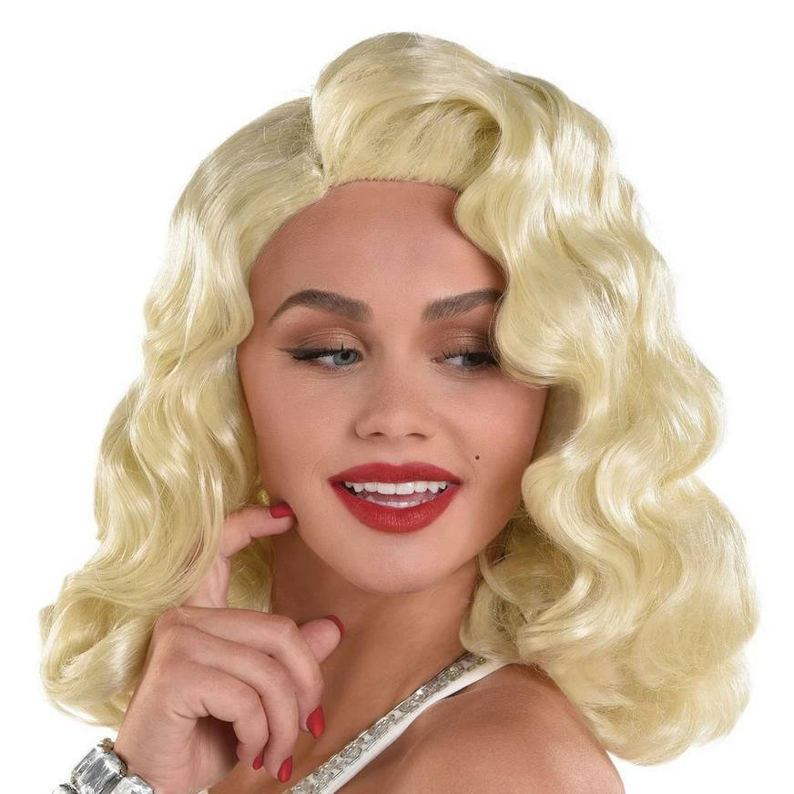 AMSCAN Platinum Blond Finger Wave Wig, 14in - Old Hollywood 3 AMSCAN Platinum Blond Finger Wave Wig, 14in - Old Hollywood