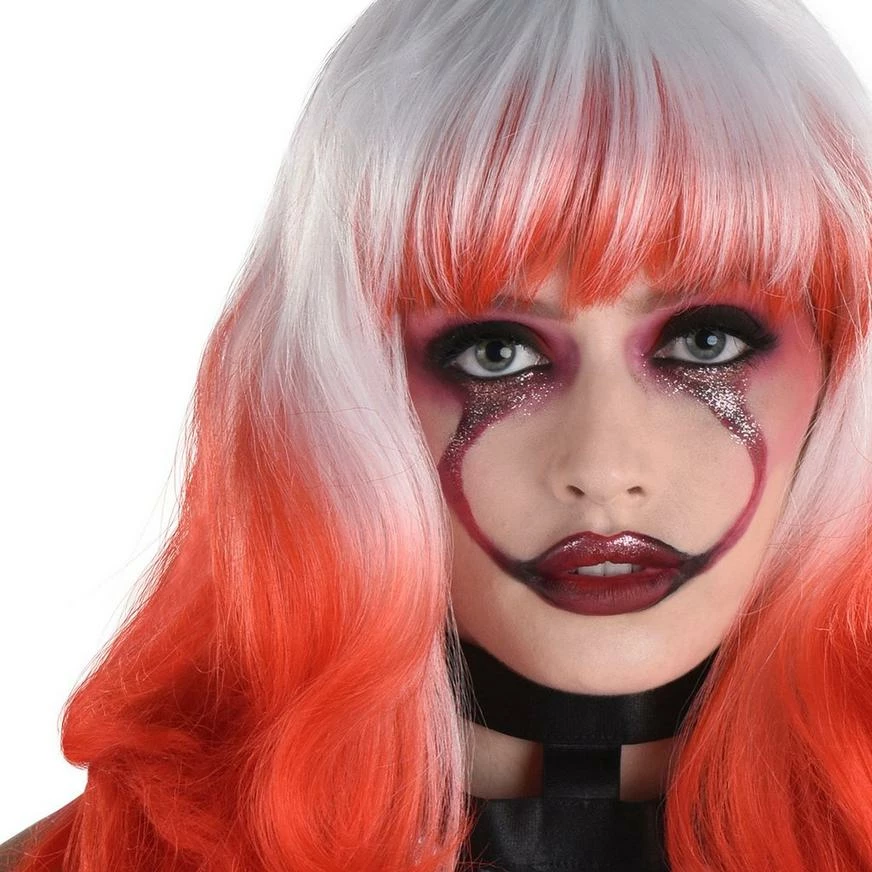 White & Red Twisted Ombre Long Wavy Wig, 22in 4 White & Red Twisted Ombre Long Wavy Wig, 22in - Image 2