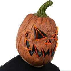 Adult Light-Up Menacing Jack-o'-Lantern Latex Mask -Cosplay Store 2024 942622 02