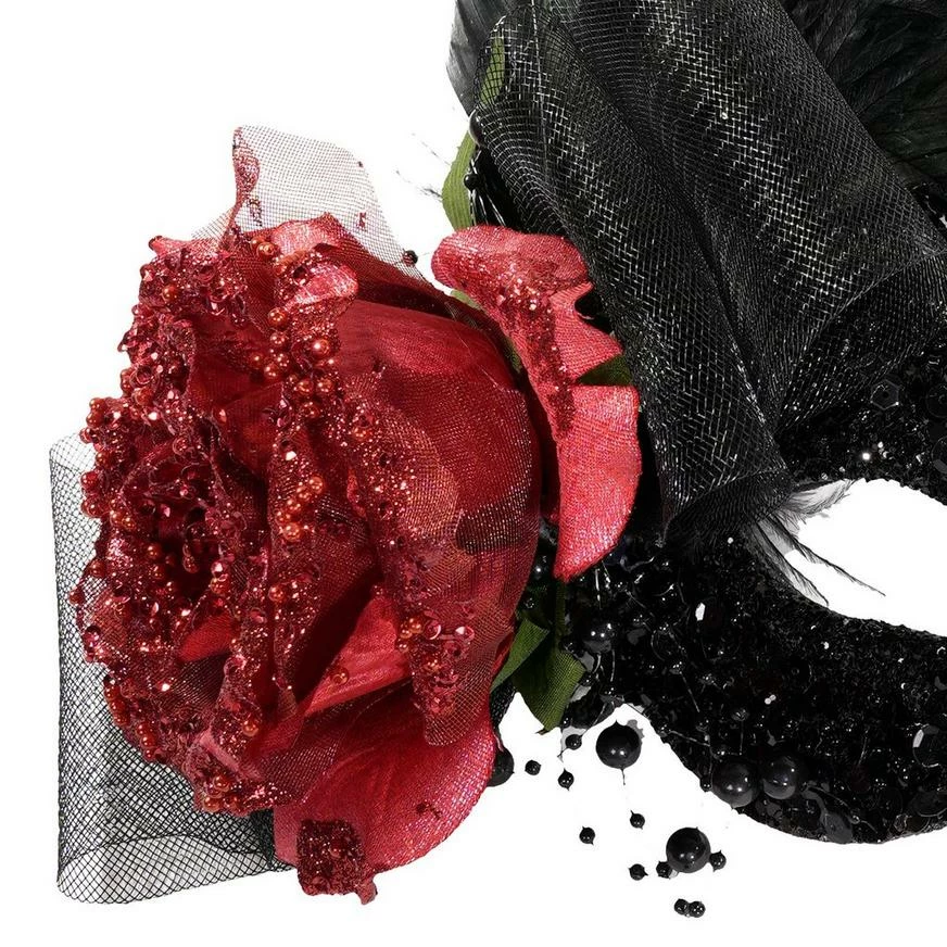 Adult Glittering Victorian Rose Masquerade Mask 5 Adult Glittering Victorian Rose Masquerade Mask - Image 3