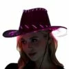 Adult Light-Up Pink Fabric Cowboy Hat -Cosplay Store 2024 943149