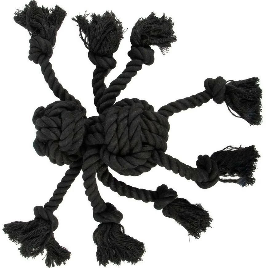 Black Spider Rope Toy, 14in X 13in – Halloween 4 Black Spider Rope Toy, 14in X 13in – Halloween - Image 2