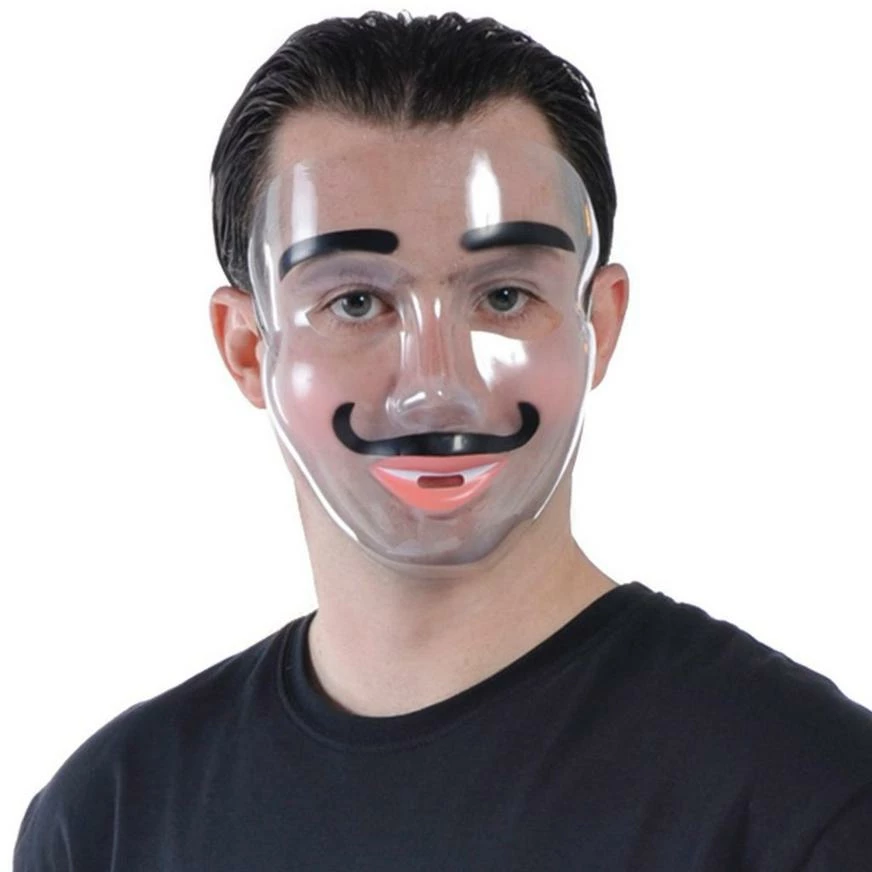 Transparent Disguise Mask, 1ct - Doll Eyes, Grin, Makeup Or Mustache 6 Transparent Disguise Mask, 1ct - Doll Eyes, Grin, Makeup Or Mustache - Image 4