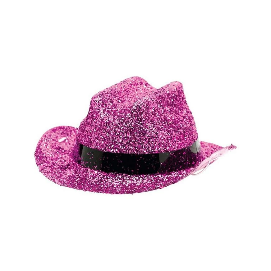 Pink Glitter Mini Cowboy Hat 4 Pink Glitter Mini Cowboy Hat - Image 2