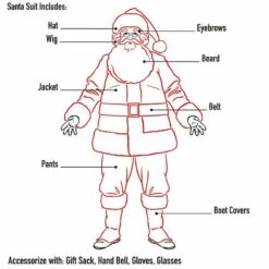 Adult Plush Santa Suit, 10pc -Cosplay Store 2024 P177993 02