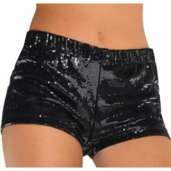Adult Black Sequin Hot Short