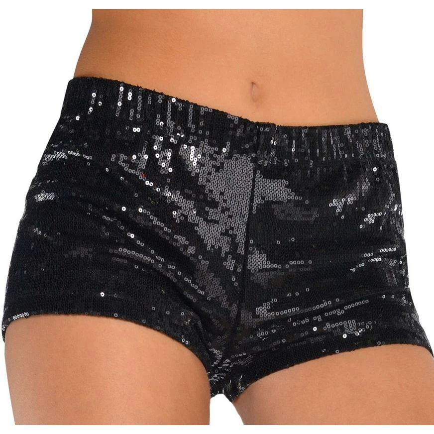 Adult Black Sequin Hot Short 3 Adult Black Sequin Hot Short