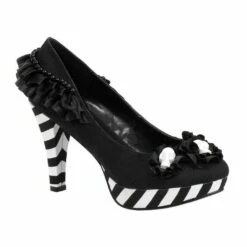 Black & White Platform High Heel Shoes - Day Of The Dead