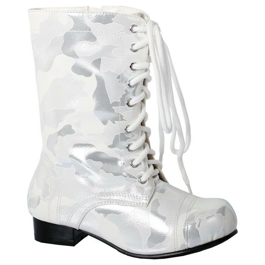Girls White Viva Combat Boots 3 Girls White Viva Combat Boots