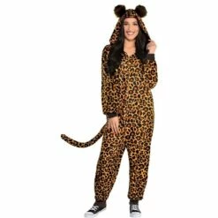 Adult Zipster Leopard Print One-Piece Costume