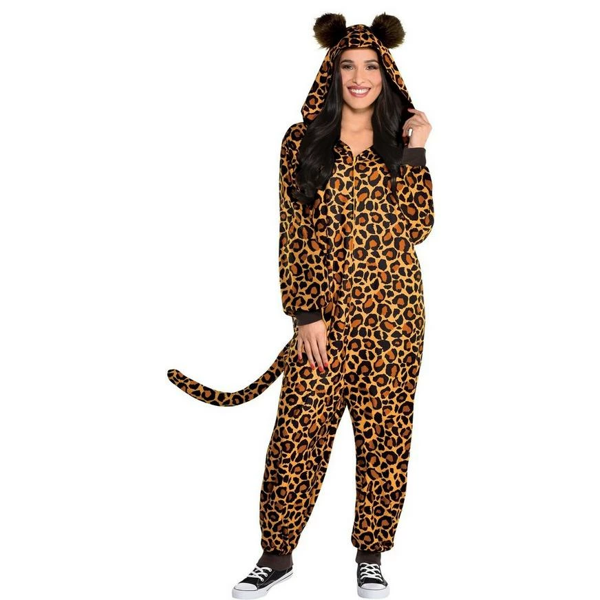 Adult Zipster Leopard Print One-Piece Costume 3 Adult Zipster Leopard Print One-Piece Costume