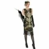 Adult Roaring 20s Gold Art Deco Flapper Costume -Cosplay Store 2024 P889685