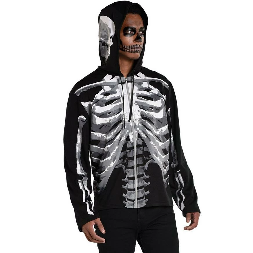 Adult Black & Bone Skeleton Hoodie 3 Adult Black & Bone Skeleton Hoodie