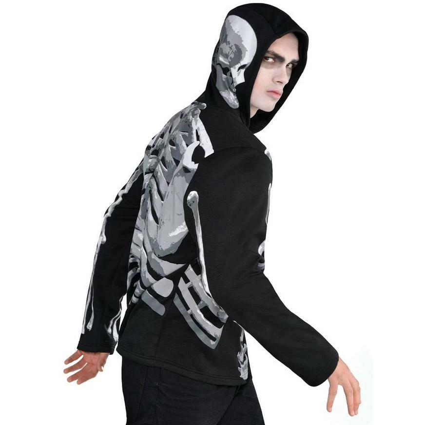 Adult Black & Bone Skeleton Hoodie 4 Adult Black & Bone Skeleton Hoodie - Image 2