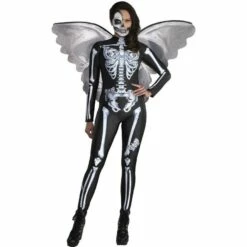 AMSCAN Black & White Skeleton Catsuit With Butterflies For Adults -Cosplay Store 2024 P921354 02
