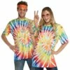AMSCAN 60s Rainbow Spiral Tie Dye T-Shirt For Adults -Cosplay Store 2024 P923283