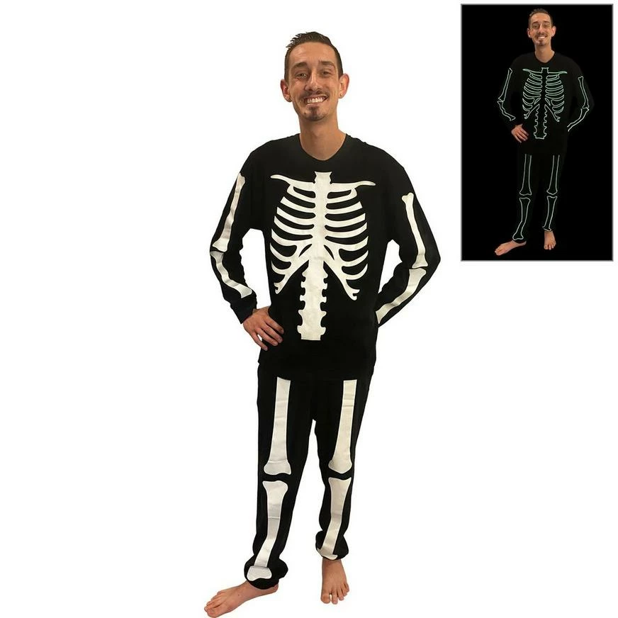 Glow-in-the-Dark Skeleton Pajamas For Men 3 Glow-in-the-Dark Skeleton Pajamas For Men